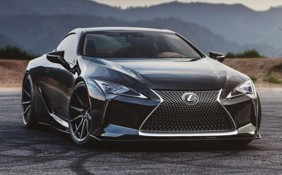Lexus LC500 Obsidian on Vossen Wheels (HF-3) '2019